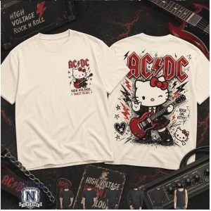 ACDC Hello Kitty Rock Guitar Vintage T Shirt