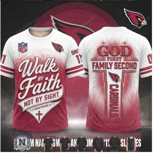 Arizona Cardinals Cross God First Family Second T Shirt
