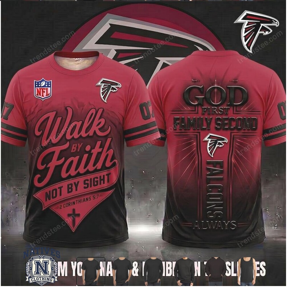 Atlanta Falcons Cross God First Family Second T Shirt Atlanta Falcons Cross God First Family Second T Shirt