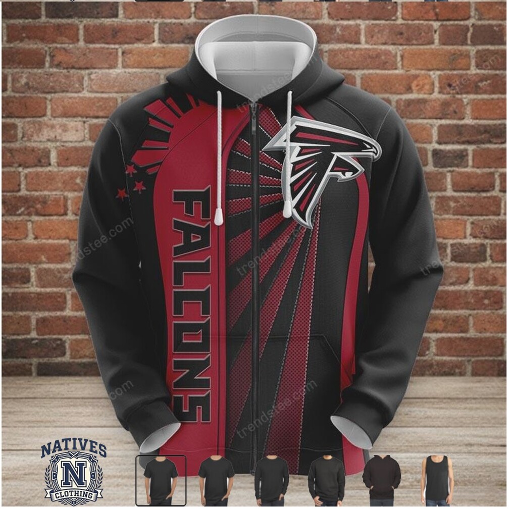 Atlanta Falcons Mascot Sunburst Athletic Hoodie Atlanta Falcons Mascot Sunburst Athletic Hoodie