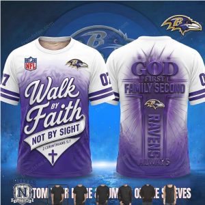 Baltimore Ravens Cross God First Family Second T Shirt