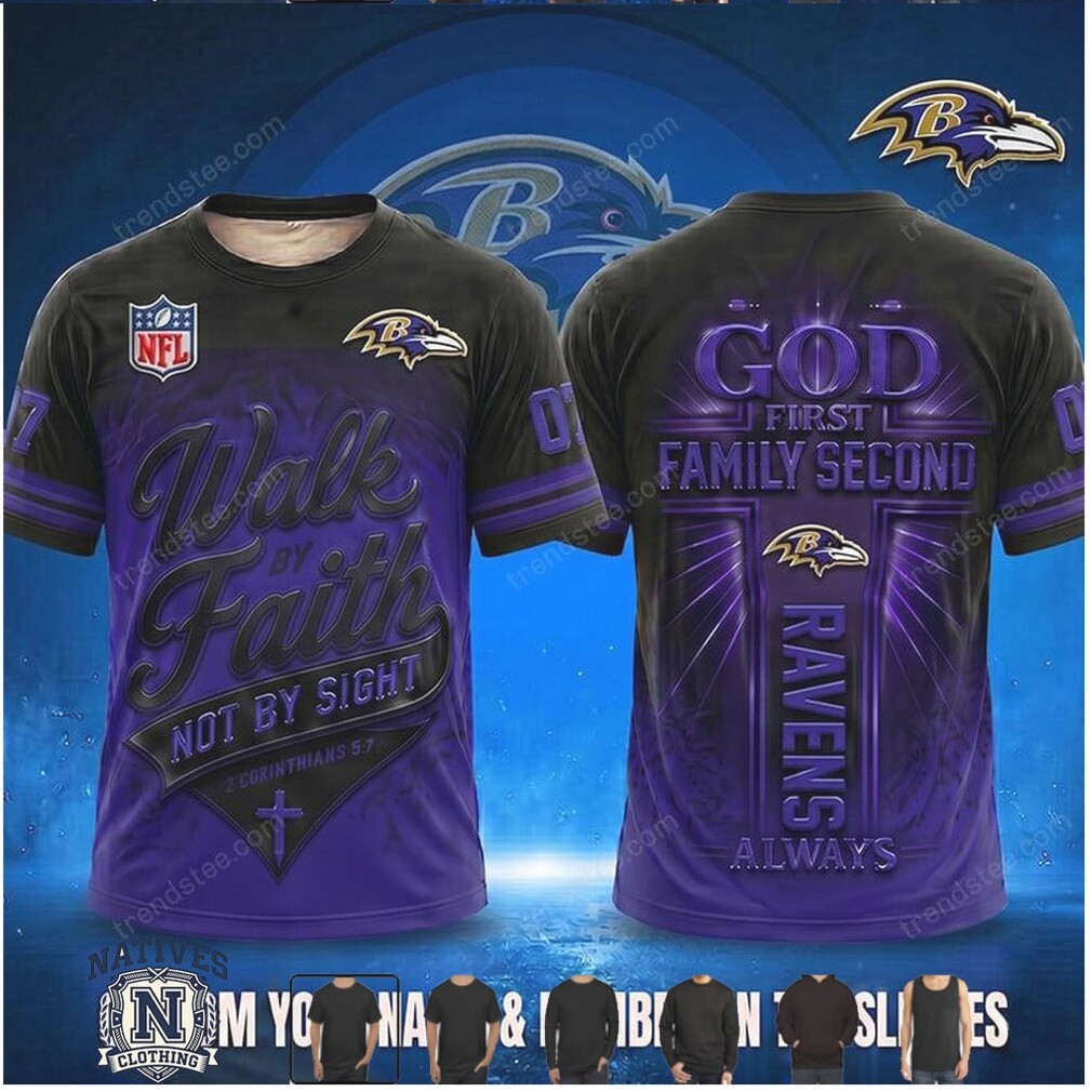 Baltimore Ravens Cross God First Family Second T Shirt Baltimore Ravens Cross God First Family Second T Shirt