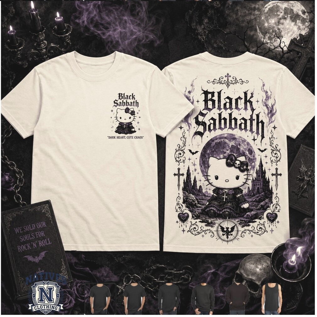 Black Sabbath Hello Kitty Gothic Moon T Shirt Black Sabbath Hello Kitty Gothic Moon T Shirt