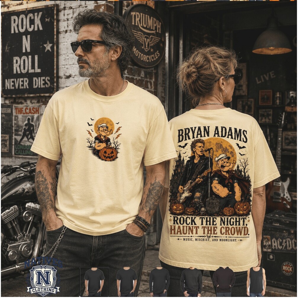 Bryan Adams Popeye Rock The Night Haunt Crowd T Shirt Bryan Adams Popeye Rock The Night Haunt Crowd T Shirt