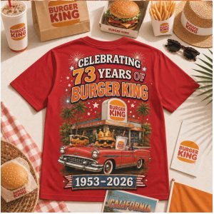 Burger King Fast Food Vintage Car 73 Years Retro Graphic T Shirt Burger King Fast Food Vintage Car 73 Years Retro Graphic T Shirt