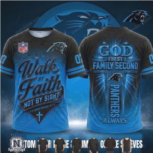 Carolina Panthers Cross God First Family Second T Shirt