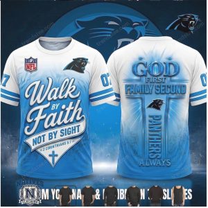 Carolina Panthers Cross God First Family Second T Shirt