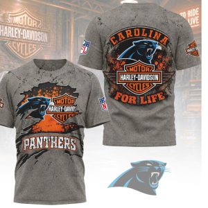 Carolina Panthers Harley Davidson Motorcycle Shirt