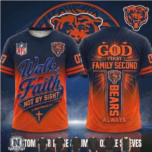 Chicago Bears Cross God First Family Second T Shirt