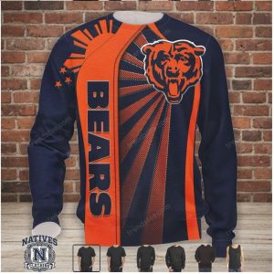 Chicago Bears Starburst Mascot Graphic Zip Hoodie