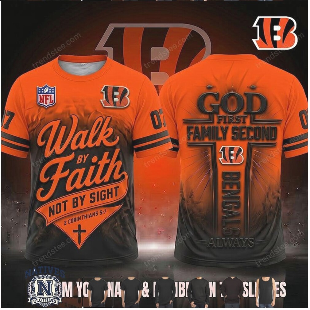 Cincinnati Bengals Cross God First Family Second T Shirt Cincinnati Bengals Cross God First Family Second T Shirt
