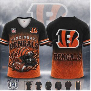 Cincinnati Bengals Football Helmet Stripe T Shirt