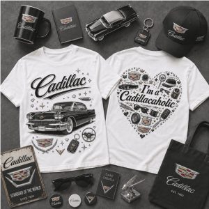 Classic Car Cadillac Lover Heart Cadillacaholic Retro Graphic T Shirt