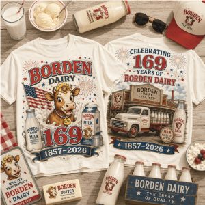 Classic Dairy Milk Borden Elsie Cow Truck 169 Years Anniversary T Shirt