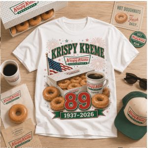 Classic Doughnuts Krispy Kreme Vintage Car 89 Years Anniversary T Shirt