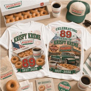 Classic Doughnuts Krispy Kreme Vintage Car 89 Years Anniversary T Shirt