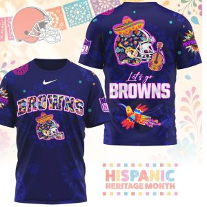 Cleveland Browns Sugar Skull Hispanic Heritage Month Shirt
