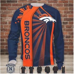 Denver Broncos Football Fan Apparel Sunburst Hoodie