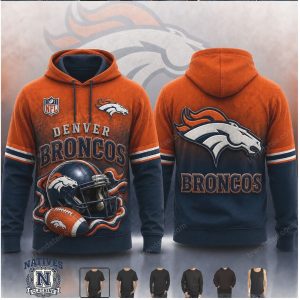 Denver Broncos Football Helmet Mascot Hoodie
