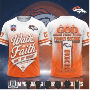 Denver Football Walk By Faith Scripture T Shirt