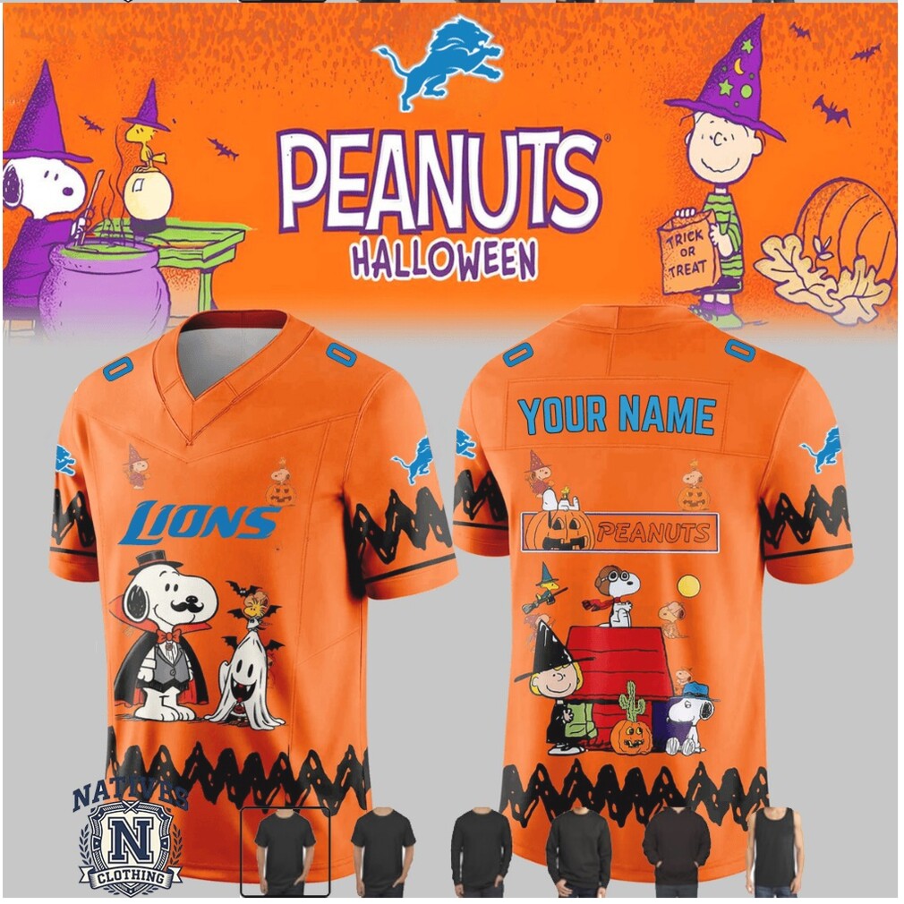 Detroit Football Snoopy Peanuts Halloween Jersey T Shirt Detroit Football Snoopy Peanuts Halloween Jersey T Shirt