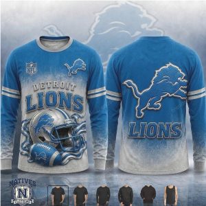Detroit Lions Football Helmet Graphic T Shirt