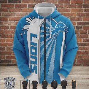 Detroit Lions Football Sunburst Graphic Hoodie