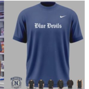 Duke Blue Devils Old English Logo Football T Shirt