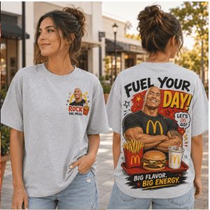 Dwayne The Rock Johnson McDonalds Fuel Your Day Big Energy T Shirt