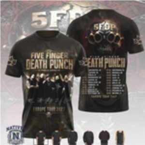 Five Finger Death Punch Europe Tour Heavy Metal Band T Shirt