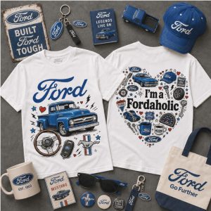 Ford Classic Truck Vintage Lover I Am A Fordaholic Heart T Shirt