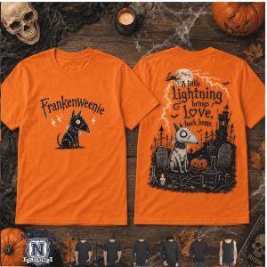 Frankenweenie Dog Lightning Graveyard T Shirt