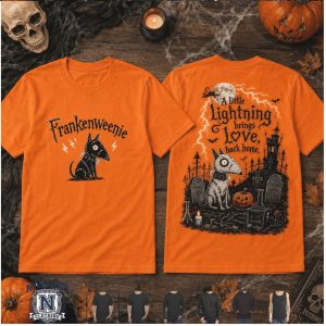 Frankenweenie Dog Lightning Graveyard T Shirt