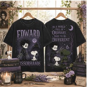 Gothic Edward Scissorhands And Snoopy Dare To Be Different T Shirt