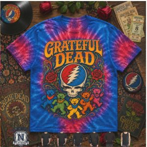 Grateful Dead Skeleton Guitar Tie Dye T Shirt