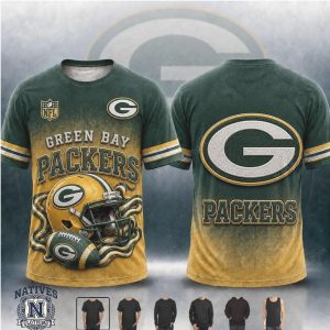 Green Bay Packers Football Helmet Graphic T Shirt
