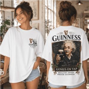 Guinness Beer Albert Einstein Genius On Tap Brilliant Minds T Shirt