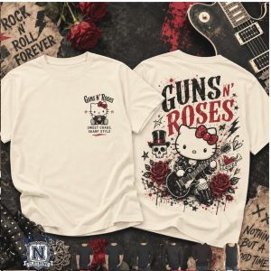 Guns N Roses Hello Kitty Rocker Roses T Shirt