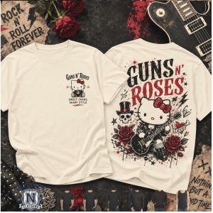 Guns N Roses Hello Kitty Rocker Roses T Shirt