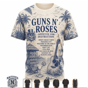 Guns N Roses Welcome To The Jungle Rock Guitar T Shirt