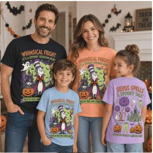 Halloween Cat In The Hat Whimsical Fright Spooky Tale T Shirt
