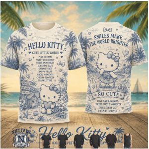Hello Kitty Cute Little World Tropical Beach T Shirt