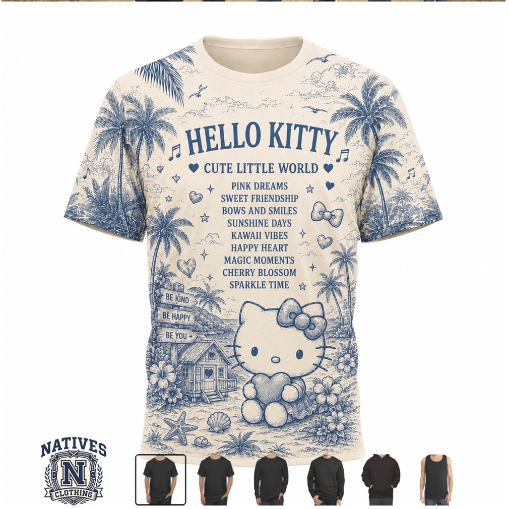 Hello Kitty Cute Little World Tropical Beach T Shirt Hello Kitty Cute Little World Tropical Beach T Shirt