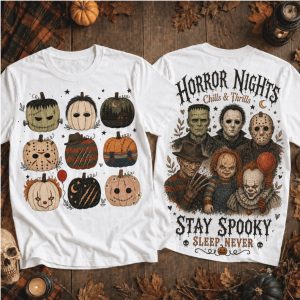 Horror Nights Chills And Thrills Retro Slashers T Shirt