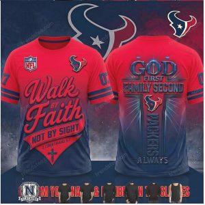 Houston Texans God First Walk By Faith Cross T Shirt