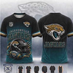 Jacksonville Jaguars Football Helmet Graphic T Shirt