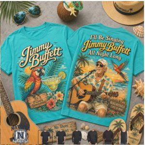 Jimmy Buffett Tropical Parrot Margaritaville Beach T Shirt