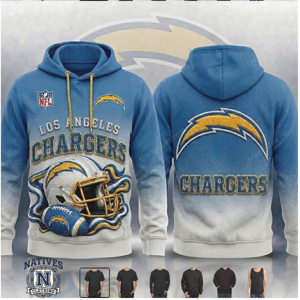 Los Angeles Chargers Football Helmet Lightning Hoodie Los Angeles Chargers Football Helmet Lightning Hoodie