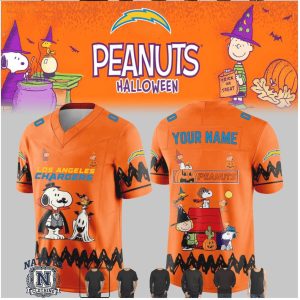 Los Angeles Chargers Peanuts Halloween Snoopy Football Jersey