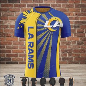 Los Angeles Rams Logo Sunburst Fan T Shirt